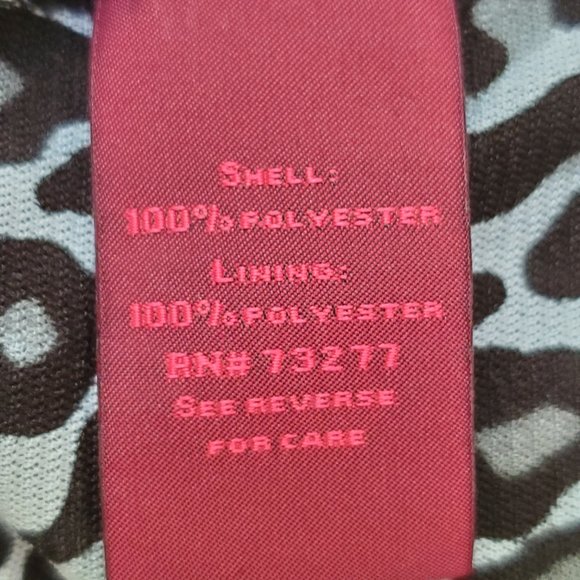 212 Collection Black White Animal Leopard Print Drape Neck Top Size S - Picture 12 of 14